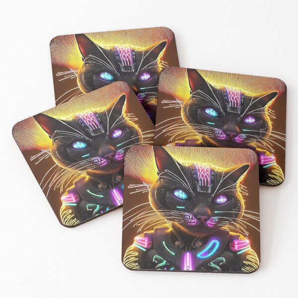 Item preview, Nanopunk cat in portrait designed and sold by Catagraphic.