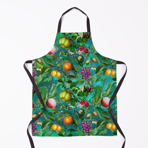 Item preview, Trendy exotic citrus tropical floral leaves and fruits tropical pattern, botanical illustration, turquoise grey floral illustration designed and sold by ZeinabTaha.