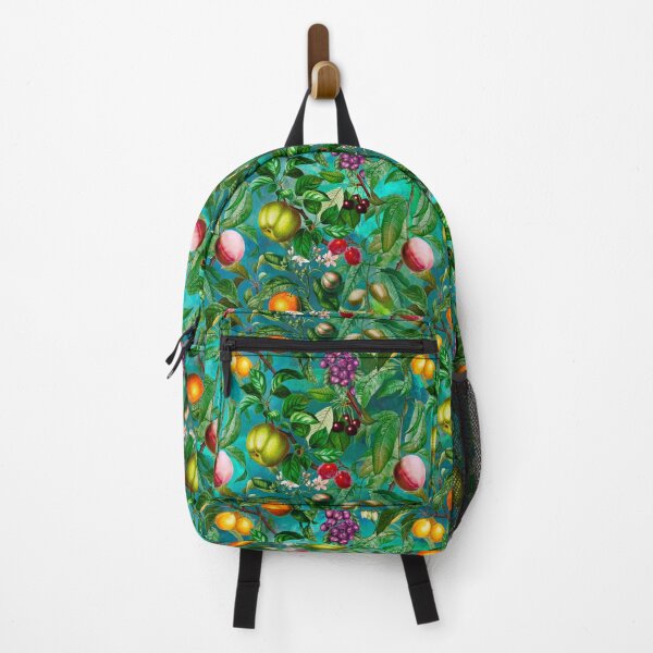 Item preview, Trendy exotic citrus tropical floral leaves and fruits tropical pattern, botanical illustration, turquoise grey floral illustration designed and sold by ZeinabTaha.