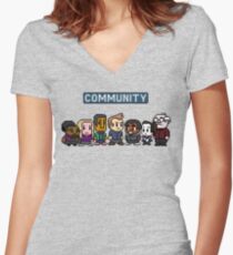 Community - 8Bit Women's Fitted V-Neck T-Shirt