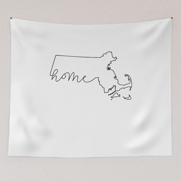 Item preview, Massachusetts Home State Outline Map Black and White designed and sold by clothesy7.