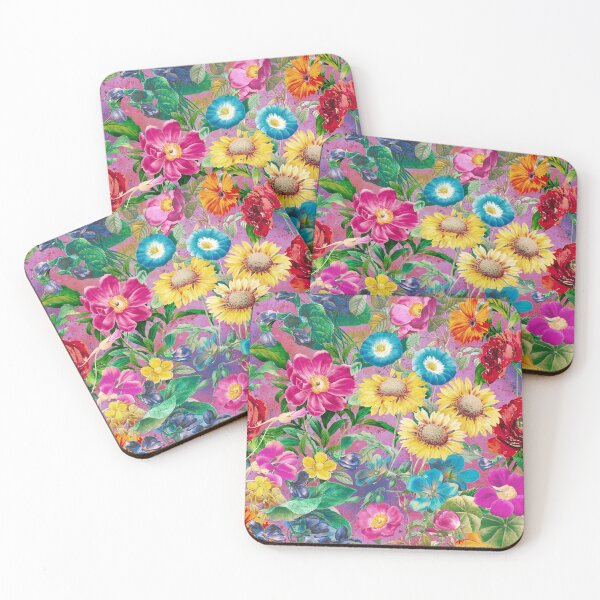 Artikelvorschau, Vintage Blumenmuster Himmel, Pflanzenmuster, botanische Illustration, Vintage rosa lila Blumen entworfen und verkauft von ZeinabTaha.