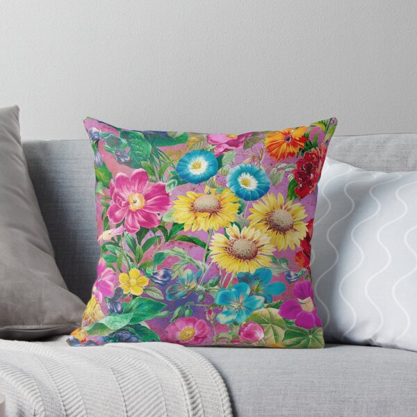 Artikelvorschau, Vintage Blumenmuster Himmel, Pflanzenmuster, botanische Illustration, Vintage rosa lila Blumen entworfen und verkauft von ZeinabTaha.