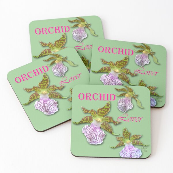 Item preview, Orchid Lover Green Purple Tiger Orchids Green Background designed and sold by SpiritGifts.