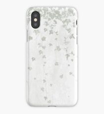 Soft Gray Green and White Trailing Ivy Leaf Print iPhone Case