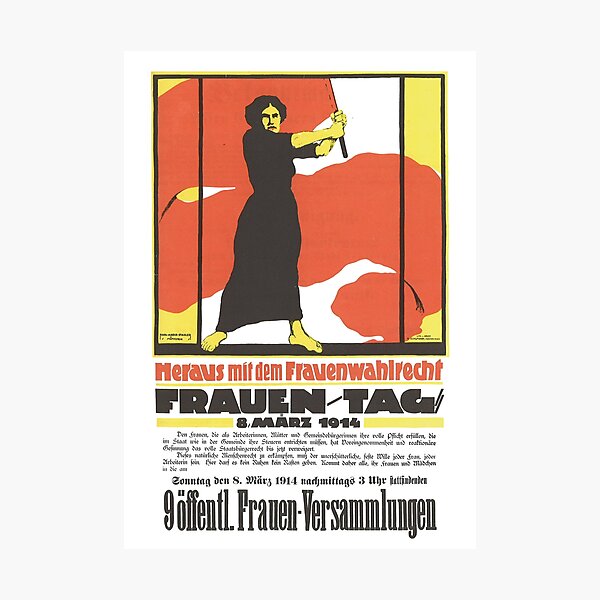 Vista previa del artículo con la obra «Feminist Vintage Frauen Tag 8 de marzo de 1914», diseñado y vendido por FeminismArt.