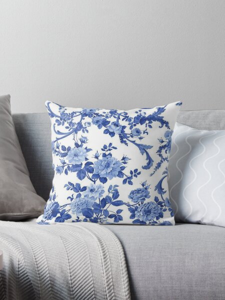 Item preview, vintage blue flowers pattern designed and sold by Martinamanifestingmoney28 13 .