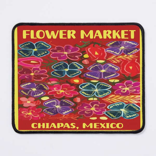 Item preview, Mexican flower market oaxaca colorful bouquet embroidery boho chic print poster designed and sold by T-Mex.