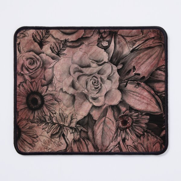 Item preview, Sketched roses flowers mottled pinks reds abstract designed and sold by Inktown.