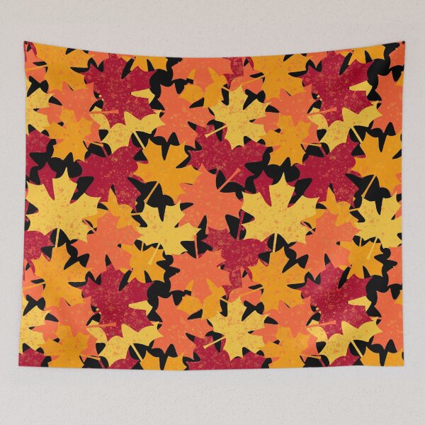 Item preview, Autumn Fall Maple Leaf Pattern Black designed and sold by Julie Erin Designs.