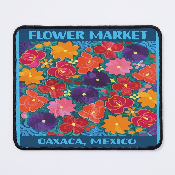 Item preview, Mexican flower market oaxaca colorful bouquet embroidery boho chic print poster designed and sold by T-Mex.
