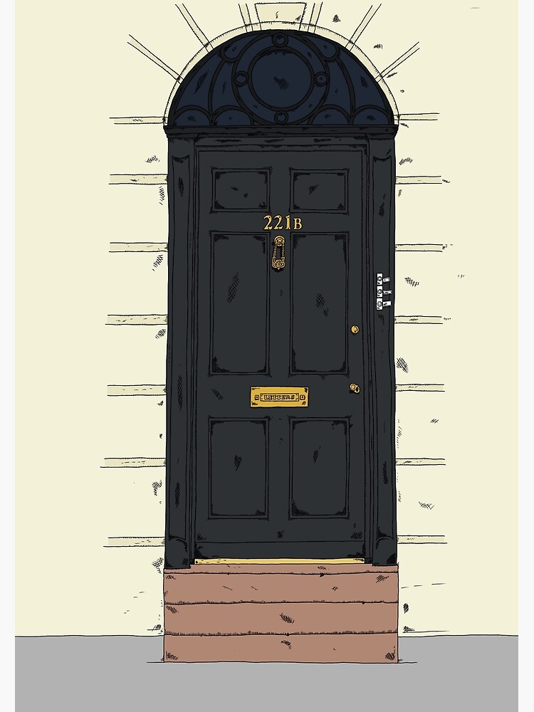 Sherlock Holmes 221B Baker Street Flat Number Custom Doormat by