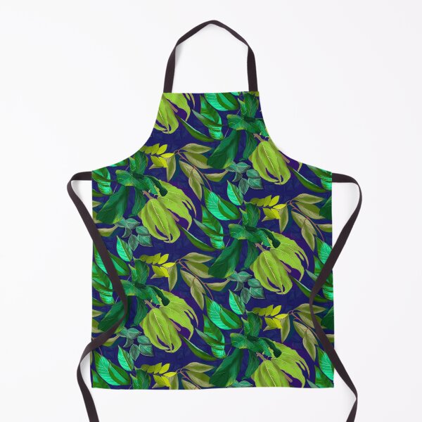 Item preview, tropical exotic paradise floral pattern, leaves and flowers tropical pattern, botanical illustration, green blue floral illustration designed and sold by ZeinabTaha.