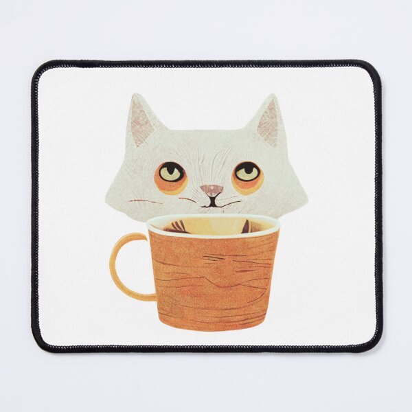 Item preview, Cute Cat Drinking Coffee Creative Design designed and sold by CandyDroidMerch.