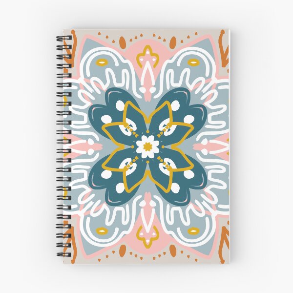 Item preview, earth colors mandala pattern with floral decoration- hand drawen designed and sold by Orpaz Harush.