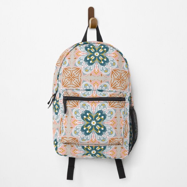 Item preview, earth colors mandala pattern with floral decoration- hand drawen designed and sold by Orpaz Harush.