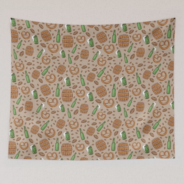 Item preview, Pretzels and Beer Oktoberfest Pattern (Khaki) designed and sold by Geo De la Cruz.