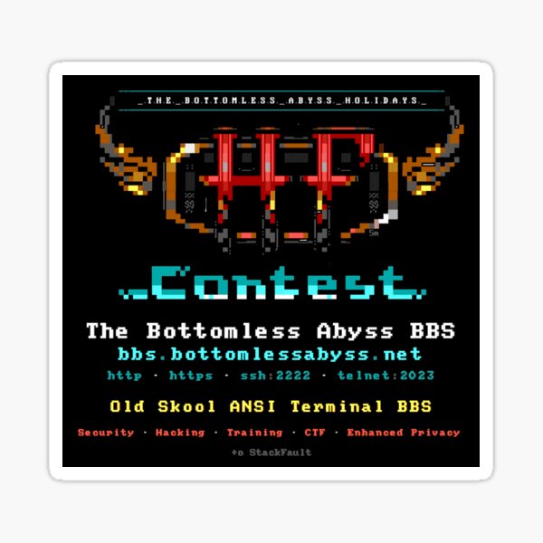 The Bottomless Abyss BBS Holidays Contest Collection Sticker