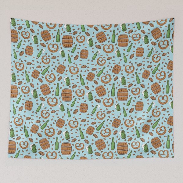 Item preview, Pretzels and Beer Oktoberfest Pattern (Sky Blue) designed and sold by Geo De la Cruz.