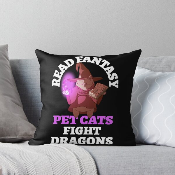 Item preview, Read Fantasy Pet Cats Fight Dragons Magician Bookish Bibliophile designed and sold by LadySaltwater.