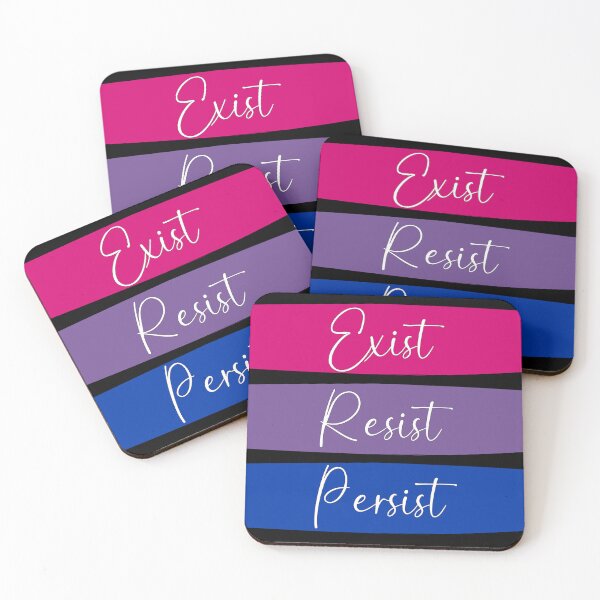 Item preview, Bi Pride Exist, Resist, Persist in Black designed and sold by AmandaRoseArts.