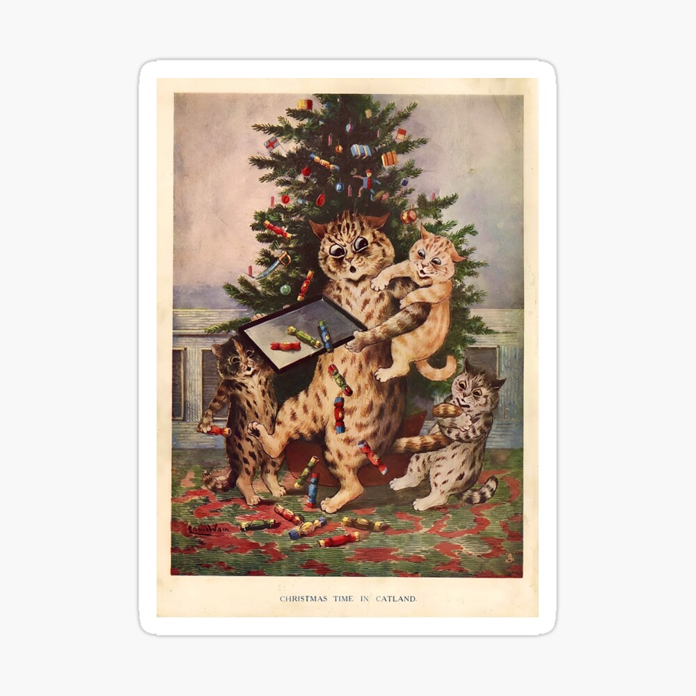 Christmas Time in Catland by Louis Wain