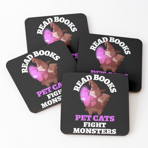 Item preview, Read Books Pet Cats Fight Monsters Magician Bookish Bibliophile designed and sold by LadySaltwater.
