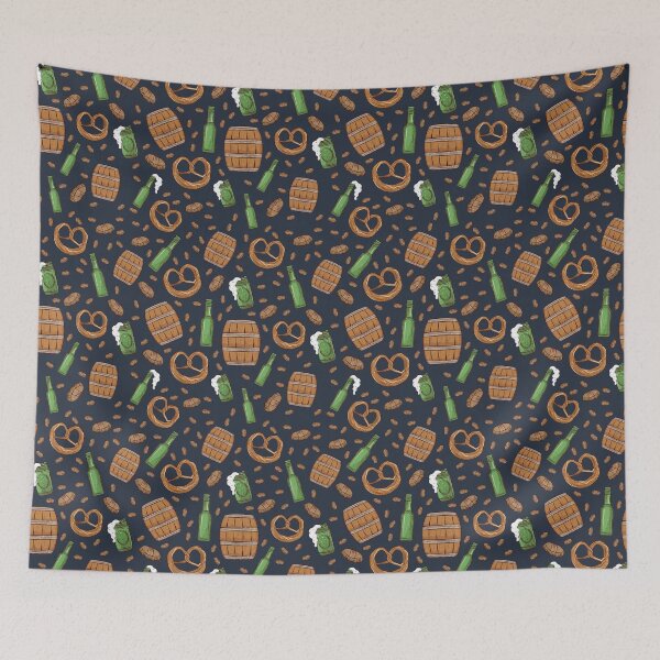 Item preview, Pretzels and Beer Oktoberfest Pattern (Navy) designed and sold by Geo De la Cruz.