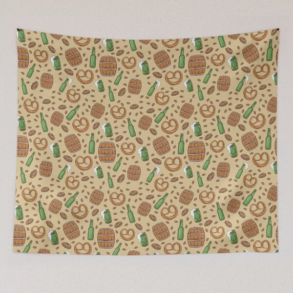 Item preview, Pretzels and Beer Oktoberfest Pattern (Cream) designed and sold by Geo De la Cruz.