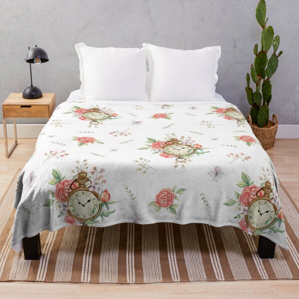 Item preview, vintage clock and flower pattern designed and sold by Pattern King.