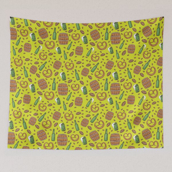 Item preview, Pretzels and Beer Oktoberfest Pattern (Lime) designed and sold by Geo De la Cruz.