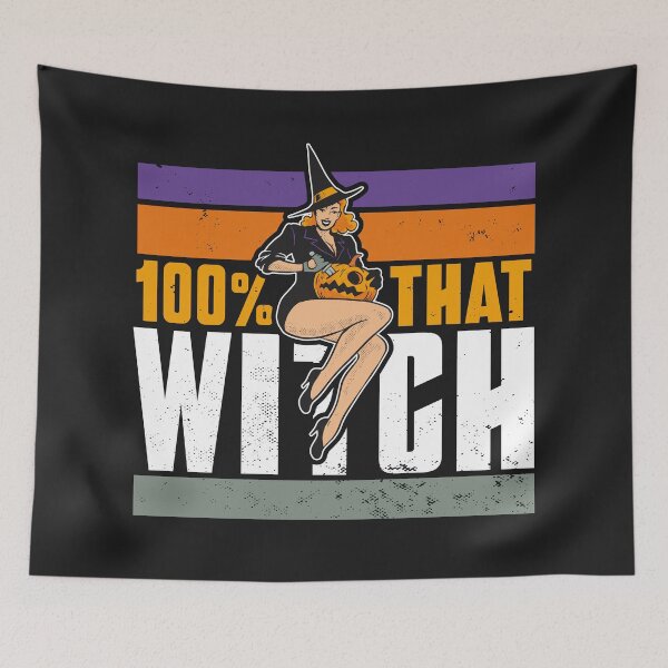 Item preview, I'm 100% That Witch // Vintage Halloween Witch // Sexy Witch Pinup designed and sold by TwoTenDesign.
