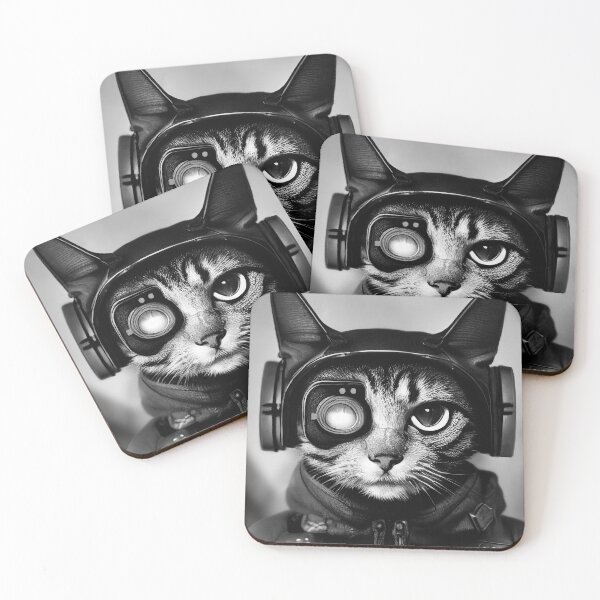 Item preview, Cyberpunk Cat 9 -Black and White - Kawaii Cute Cat Lovers Art designed and sold by lematworks.