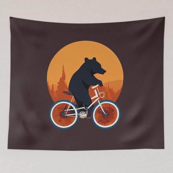 Item preview, Bear Riding a Bike designed and sold by ThePurpleMelon.