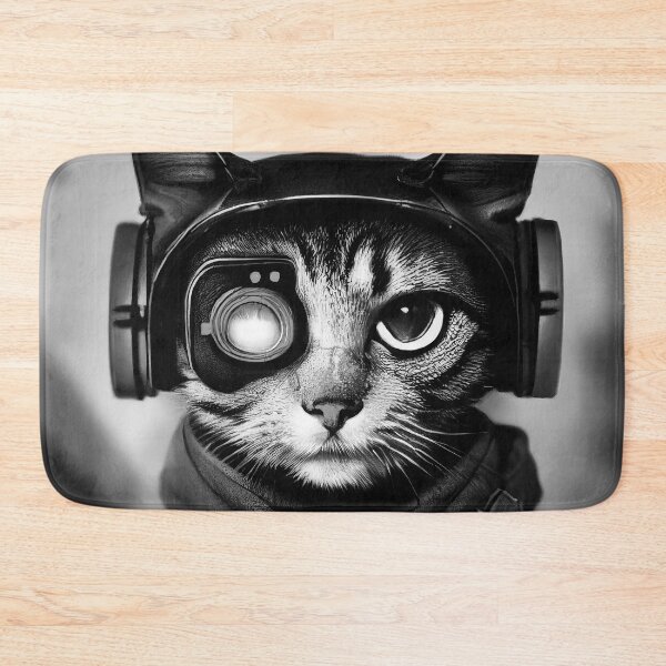 Item preview, Cyberpunk Cat 9 -Black and White - Kawaii Cute Cat Lovers Art designed and sold by lematworks.