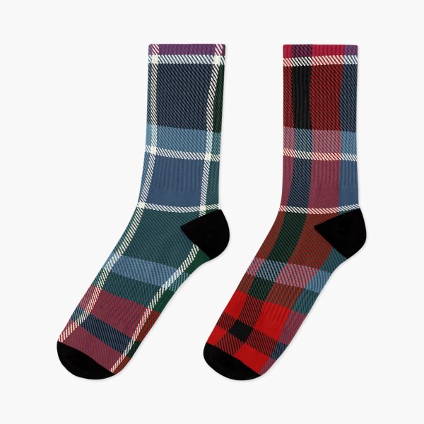 Aperçu de l'œuvre Plaid tartan futuriste rouge et bleu | Design à rayures moderne et unique créée et vendue par TheWalnut.
