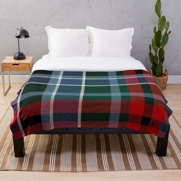 Aperçu de l'œuvre Plaid tartan futuriste rouge et bleu | Design à rayures moderne et unique créée et vendue par TheWalnut.