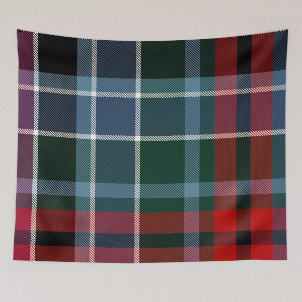 Aperçu de l'œuvre Plaid tartan futuriste rouge et bleu | Design à rayures moderne et unique créée et vendue par TheWalnut.
