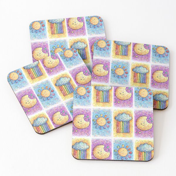 Item preview, Nursery Weather Repeating Pattern - Sun, Moon and Rainbow Cloud designed and sold by Kitslam Art.