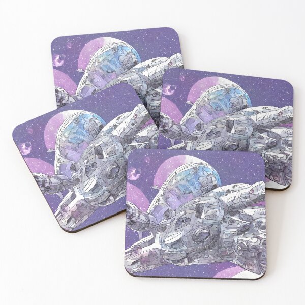 Item preview, Gray Sci Fi Starship, Purple Space, Galaxy Collection designed and sold by SpektroDesign.