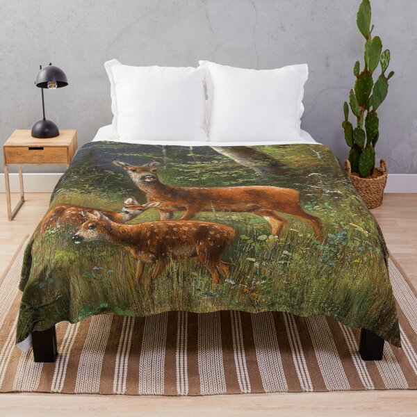 Item preview, A Family of Red Deer in a Forest Glade | Moritz Muller | 1898 Animal Nature Art designed and sold by CJET.