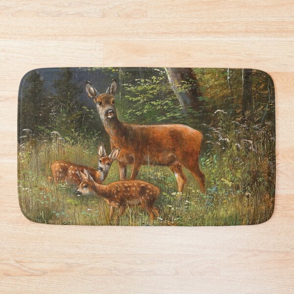 Item preview, A Family of Red Deer in a Forest Glade | Moritz Muller | 1898 Animal Nature Art designed and sold by CJET.