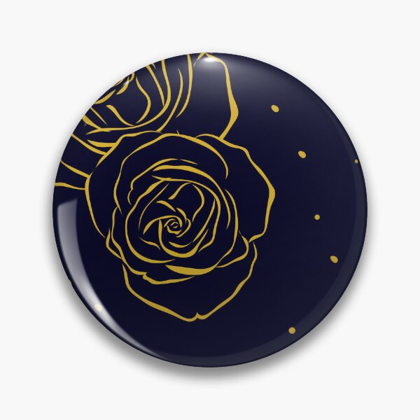 Item preview, Golden line art rose with midnight blue background seamless repeat pattern designed and sold by DesignsByMadiha.