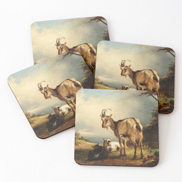 Item preview, A Goat with Two Kids | Friedrich Gauermann | 1860 Animal Nature Art designed and sold by CJET.
