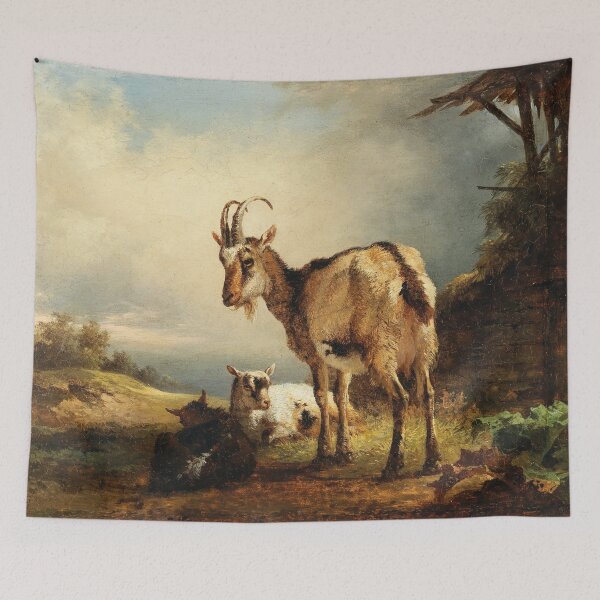 Item preview, A Goat with Two Kids | Friedrich Gauermann | 1860 Animal Nature Art designed and sold by CJET.