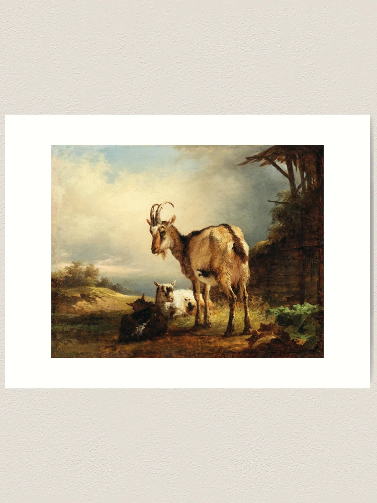 A Goat with Two Kids, Friedrich Gauermann