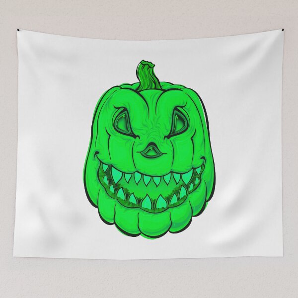 Item preview, Green Scary Pumpkin, Halloween Pumpkin designed and sold by Dven-Clothes.