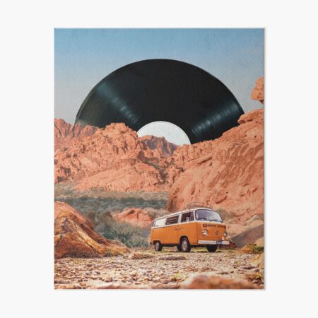 Records on The Rise, Retro Collage Art Board Print