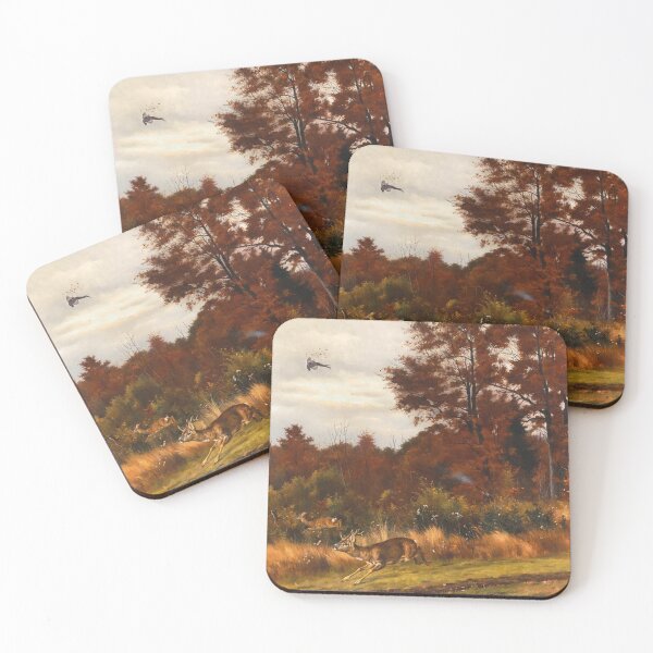 Item preview, A Hunting Scene at the Edge of the Woods | Otto Rechnagel | 1913 Animal Nature Art designed and sold by CJET.