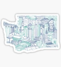 Seattle Washington Skyline Cityscape Art Sticker